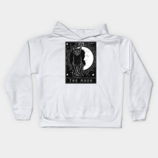 Tarot Card Crescent Moon And Cat Graphic Kids Hoodie